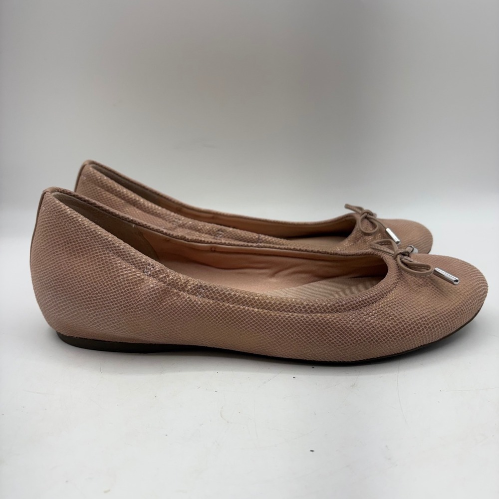 Rockport Total Motion Adelyn Ballet Flats Blush Pink Snakeskin Leather 8.5